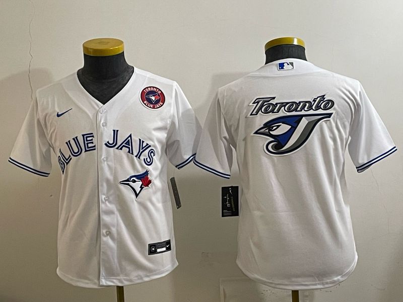 Youth 2025 Toronto Blue Jays Blank White Game Nike MLB Jersey style 08->youth mlb jersey->Youth Jersey